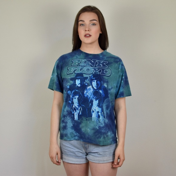 Liquid Blue Tops - Pink Floyd Tie Dye Short Sleeve Band T-Shirt